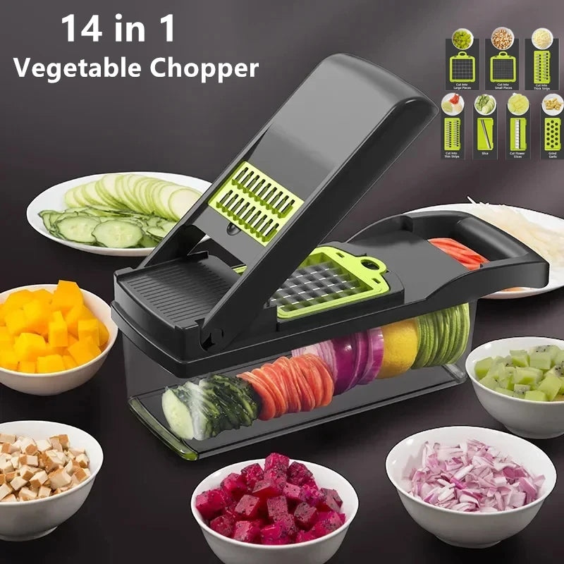 Multifunctional Vegetable Chopper Handle Food Grate Food Chopper Vegetable Slicer Dicer Cut Kitchen Items Onion Chopper ﻿ Qme