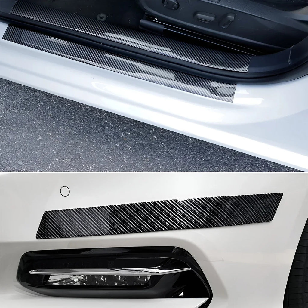 Carbon Fiber Sticker Car Door Sill Protector Film Anti Waterproof Scratch Tape for Auto Door Sill Edge Side Mirror B-pillar Qme
