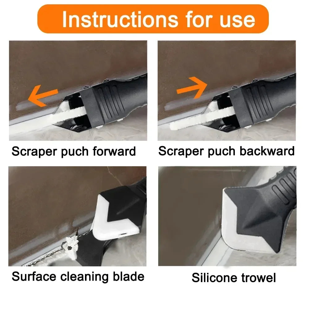 5-in-1 Silicon Scraper Silicone Tool Smooth Grouting Kit Scraper Squeegee Clean Glass Windows Cleaning Tool Home Household Tools Qme