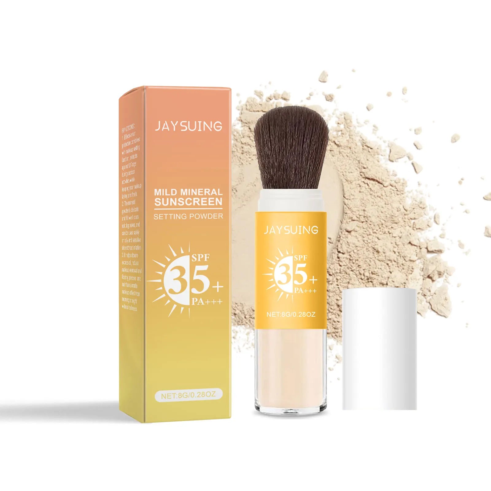 Sunscreen Loose Powder SPF35+ Oil Control Covering Pore Matte Sunblock Waterproof Full Coverage Lasting Makeup Setting Powder Qme 8g Boxed
