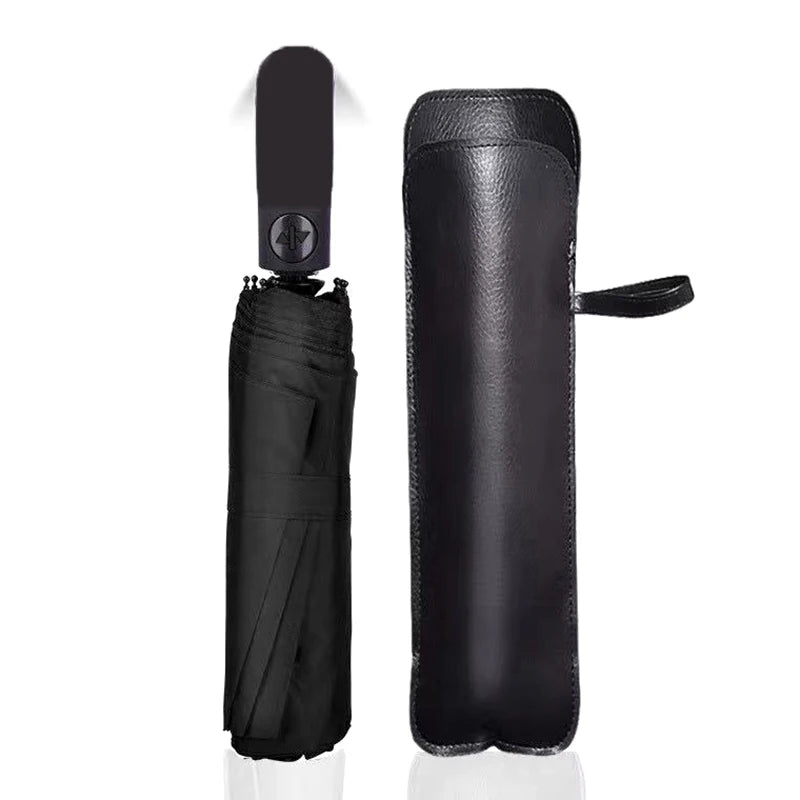 Versatile Black PU Leather Umbrella Storage Pocket Waterproof Easy Qme Default Title