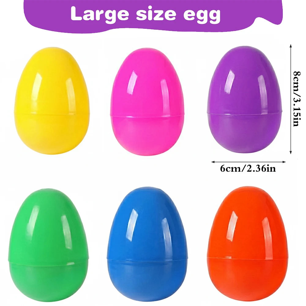 10Pcs Fillable Easter Eggs Bulk Colorful Plastic Refillable Empty Egg for Easter Egg Hunt Game Kids Party Favor Classroom Prizes Qme