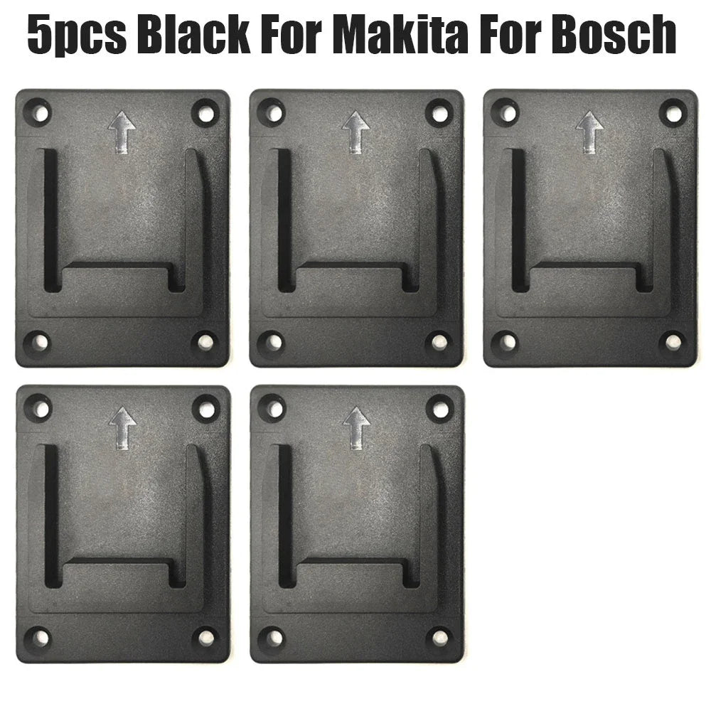 Wall Mount Drill Tool Storage Bracket For Makita For Bosch 14.4V/18V Li-ion Battery Tool Machine Fix Device Hang Display Stand Qme 5pcs Black