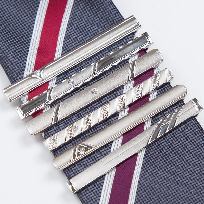 Mens Metal Necktie Bar Crystal Formal Dress Shirt Wedding Ceremony Qme