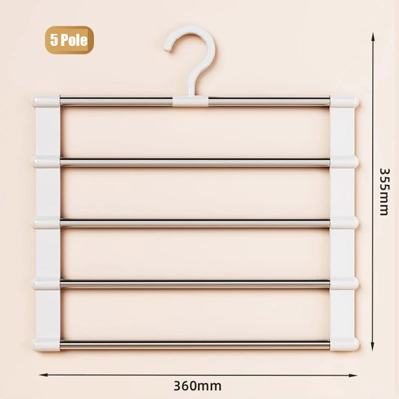 Foldable Trouser Rack Save Wardrobe Space Ladder Hangers Closet Qme 5 Layers