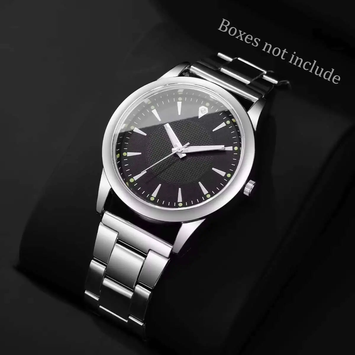 Moda masculina relógios de negócios mostrador simples relógio de quartzo masculino reloj hombre (sem caixa) Qme Silver