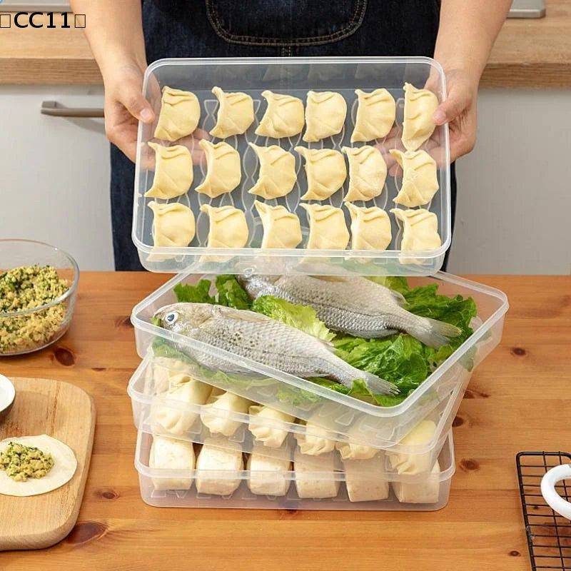 Food Egg Crisper Box Refrigerator Dumpling Wonton Fresh-keeping Qme