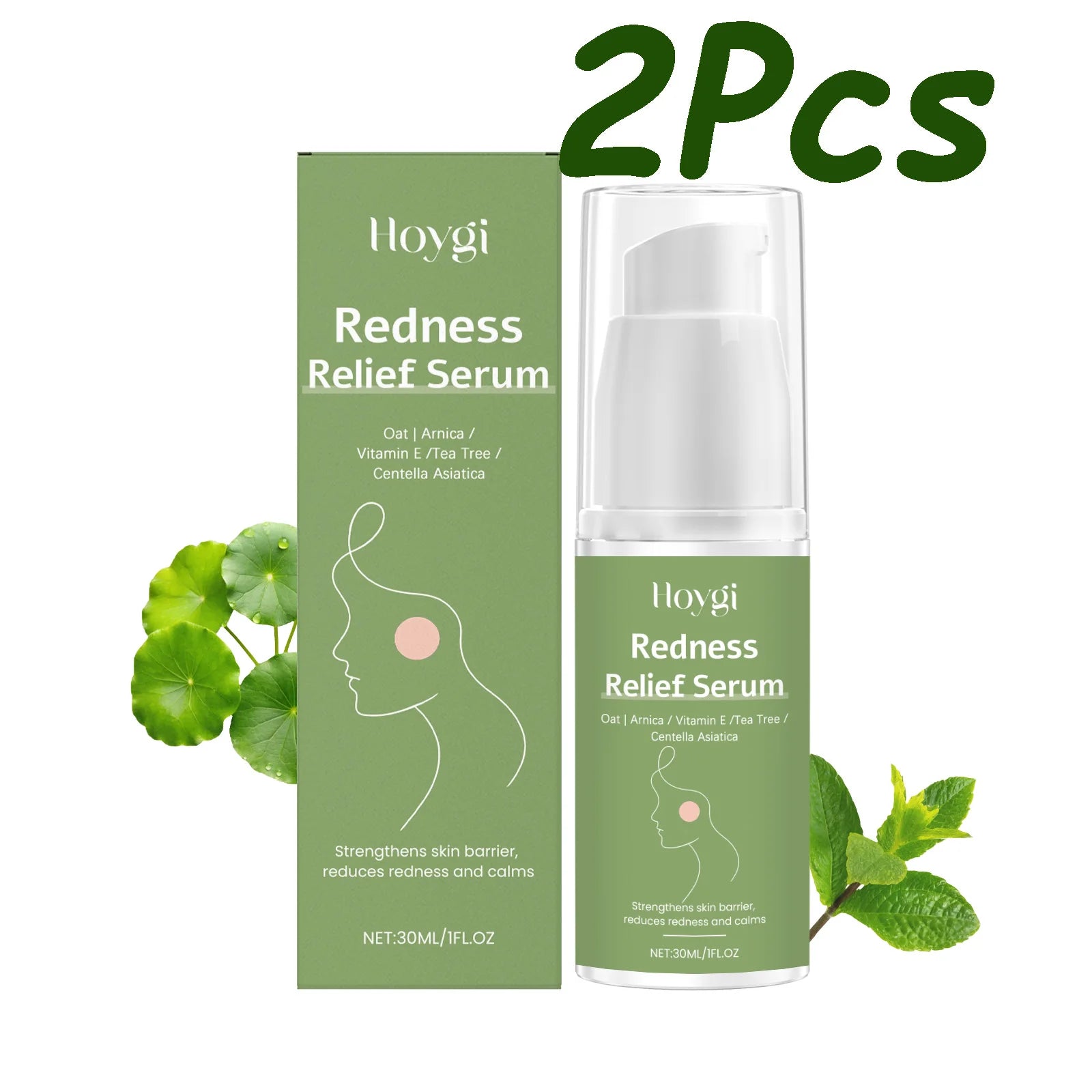 Centella Serum for Acne-Prone Skin Pore Shrinking Hydrating Smoothing Brightening Nourishing Redness Relief Serum Facial Care Qme 2 x 30ml Boxed