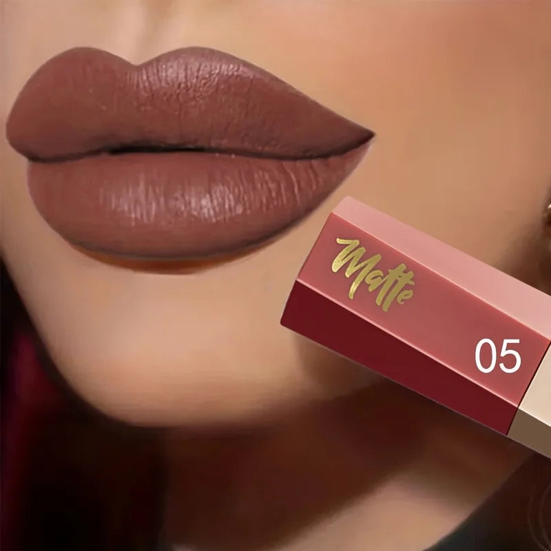 Waterproof Matte Velvet Lip Tint Long-lasting Nude Glaze Sexy Smooth Qme 05