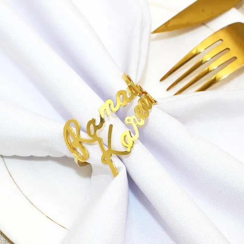 Napkin Ring Eid 6X Holder Alloy Dining Table Decor Party Supplies Qme