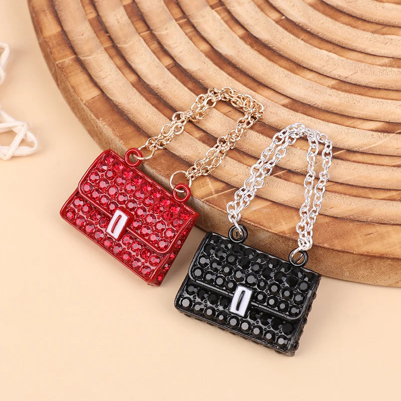 Fashion Creative Doll House Mini Metal Chain Bag Pendulum Doll Bag Miniature Shopping Handbag Clothing Accessories Qme