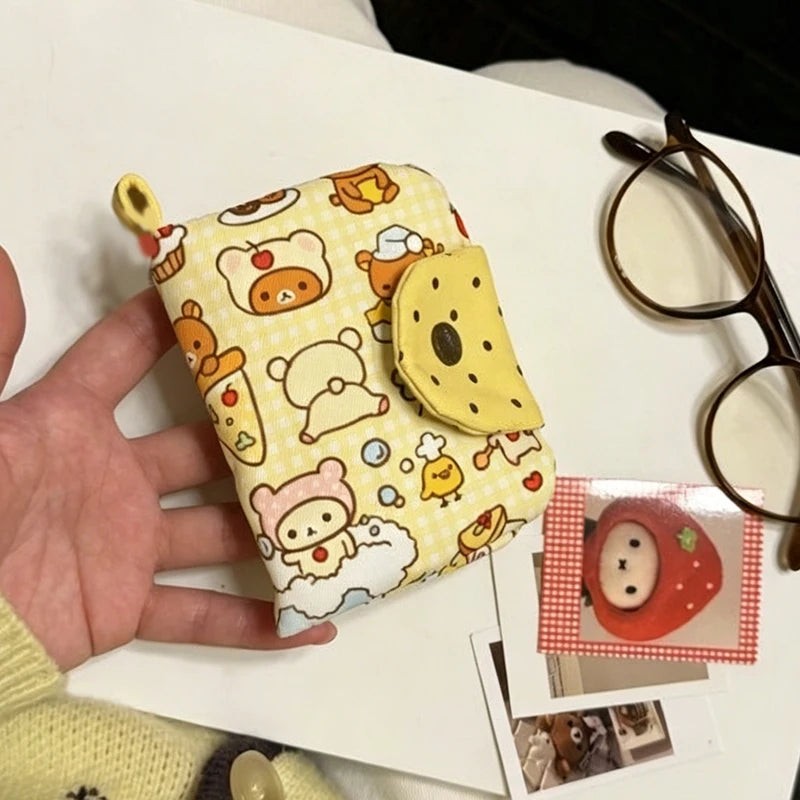 Student Key Bag Retro Cute Ins Little Fresh Cartoon Bear Coin Purse Qme