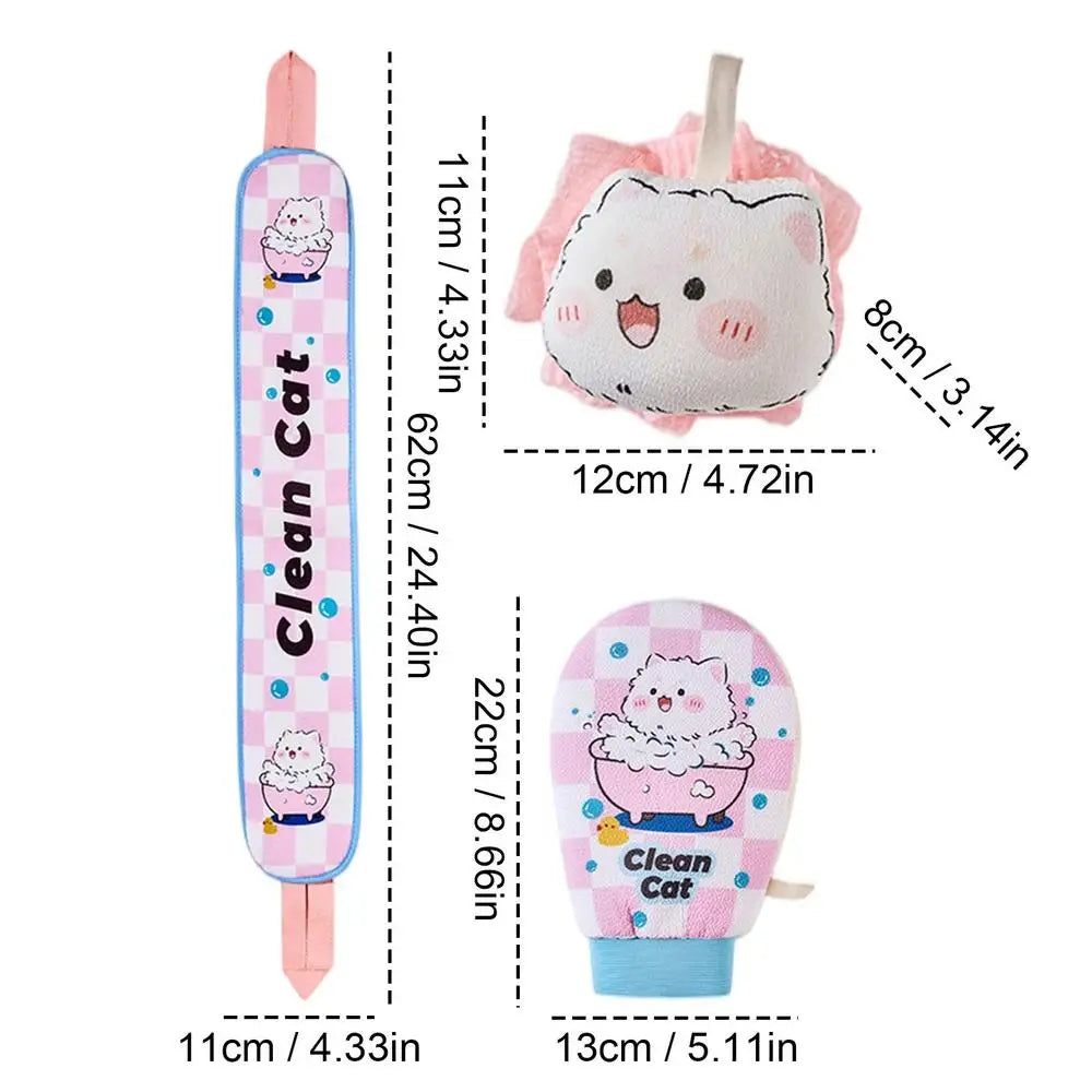Shower Mitt Soft Arm Scrubber Ball Body Scrub Towel For Women Daily Spa Home Bathroom Back Legs Hand Arm Cleaning Qme Pink China Mainland