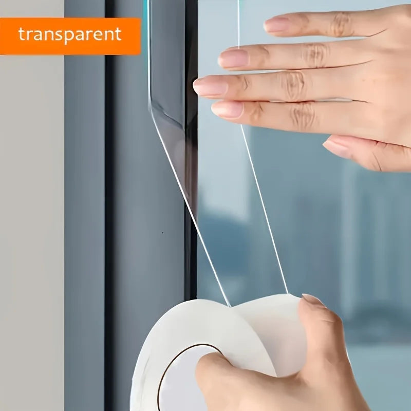 Window Door Weather Stripping Tape, Transparent Anti-leakage Seal Strip, Waterproof Windproof, Self-adhesive, No Residue Qme