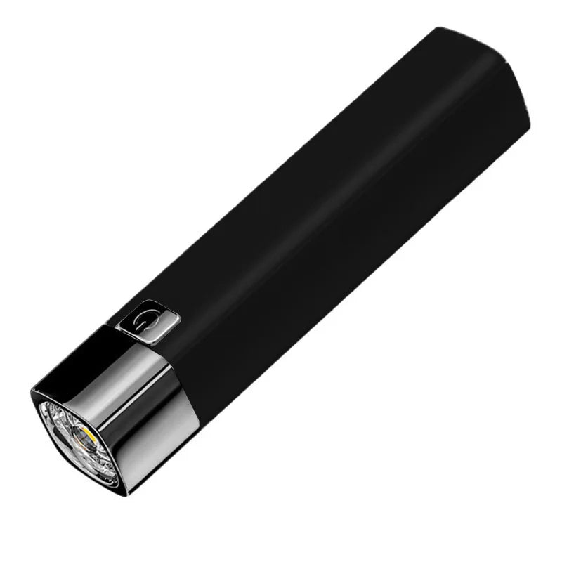 Outdoor Hiking Mini Portable Strong Light Small Flashlight USB Qme Warm White 18650