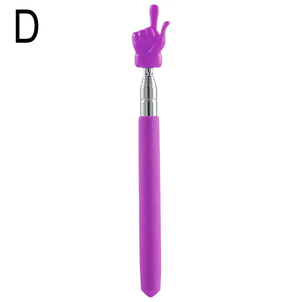 Extendable Pointer Stick Finger Design StainlessSteel Telescopic School Teaching Pointer Stick Teacher Supplies for Classroom Qme purple