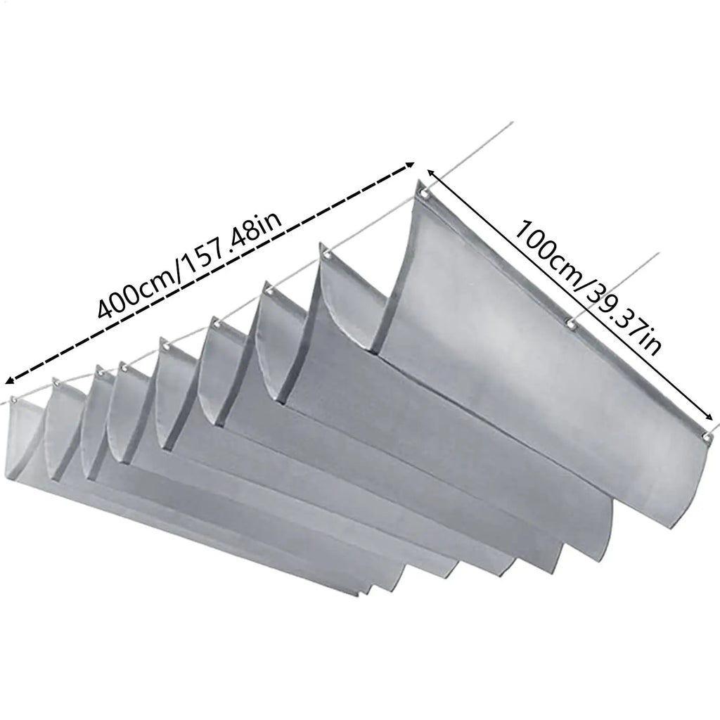 Sun Sail Heavy Duty Waterproof Retractable Sunproof Screen With Wavy Design Patio Sail Shade For Outdoor Beach Porch Deck Qme