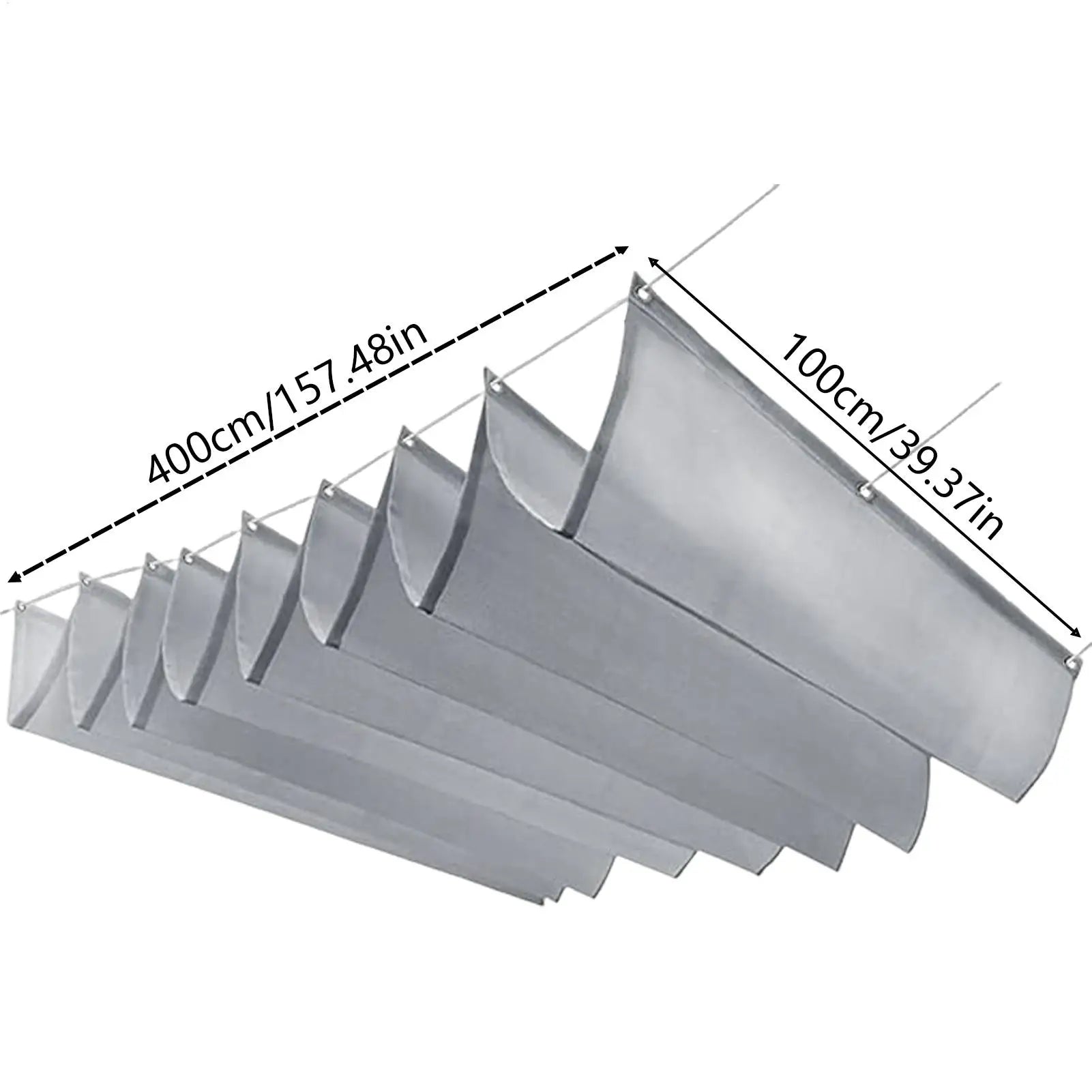 Sun Sail Heavy Duty Waterproof Retractable Sunproof Screen With Wavy Design Patio Sail Shade For Outdoor Beach Porch Deck Qme