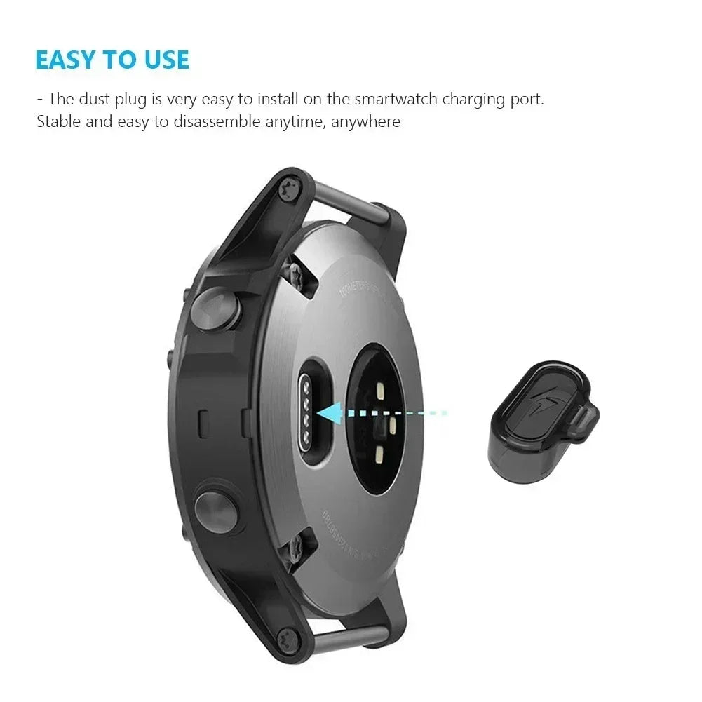 Charging Port Dustproof Plug Cover Protector Cap for Garmin Forerunner 955 945 255 Fenix 7 7S 7X 6 6S 6X TPU Clear Dust Cap Case Qme