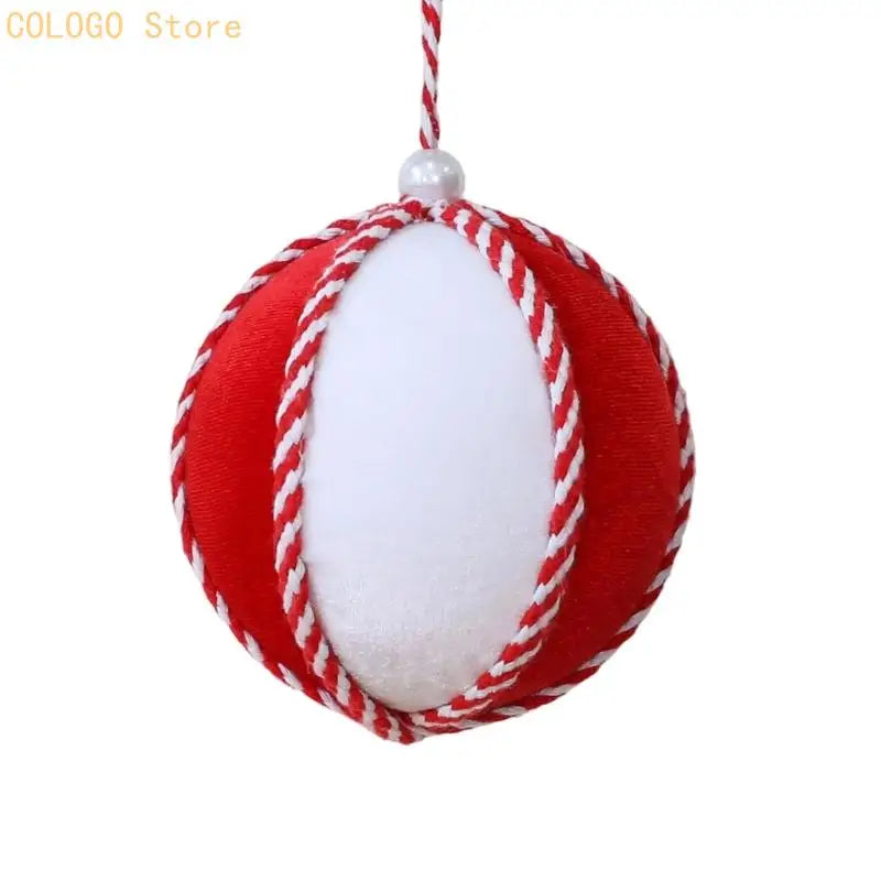 Soft Velvety Christmas Tree Decors Holiday Hanging Ornament Qme red and white pom po China Mainland