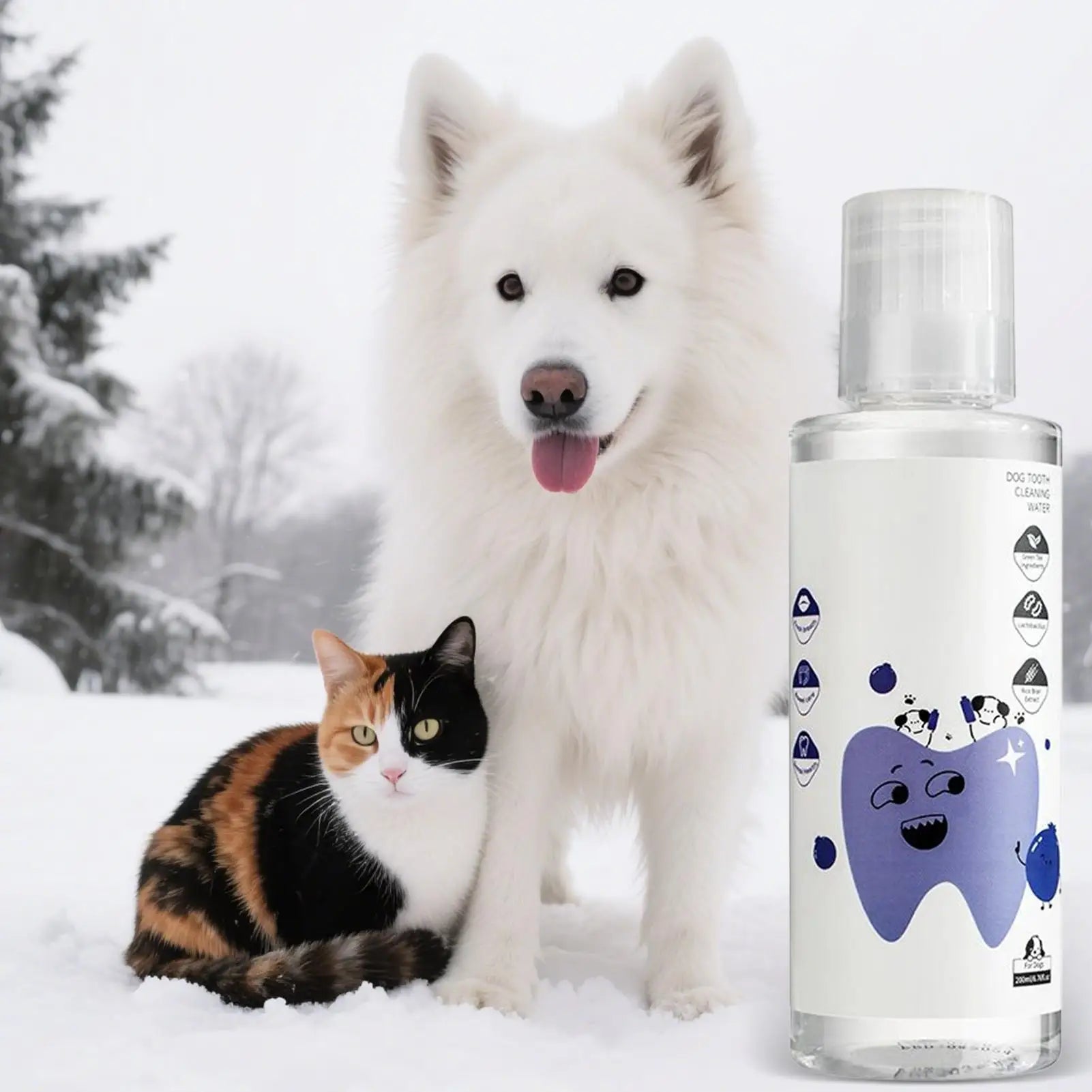 Dog Breath Water Additive 200ml Natural Healthy Bad Breath Remover Solution for Indoor Outdoor Travel Brushing Grooming Health Qme