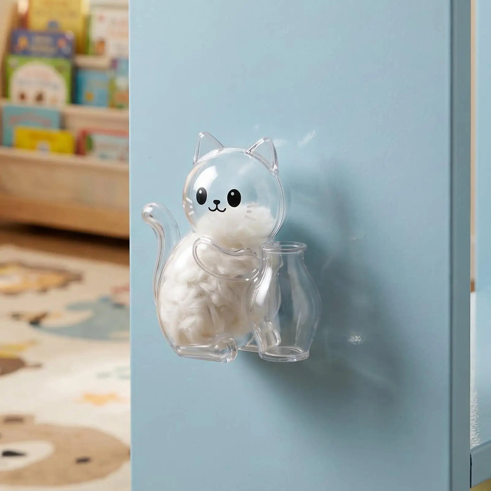Pet Hair Memorial Cute Kitten Clear Refrigerator Magnets Cat Whiskers Storage Container for Refrigerators Washing Machines Any Qme
