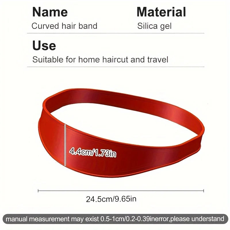 Adjustable Curved Fade Haircut Guide Band - Silicone Neckline Shaving Template for DIY Home Haircuts & Travel Use ﻿ Qme