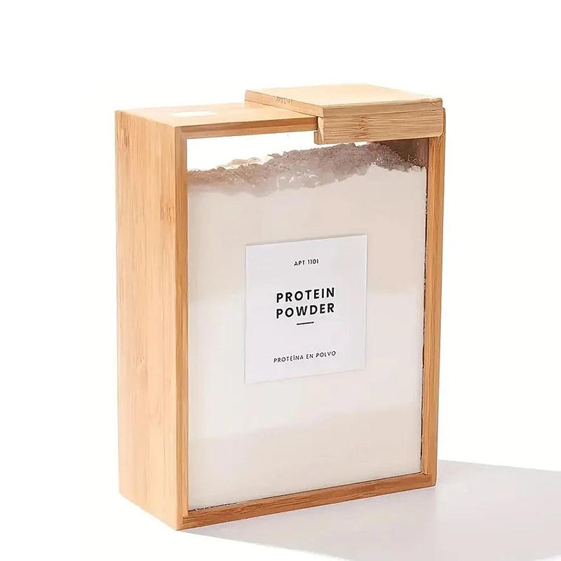 Food Condiment Dispenser Transparent Sliding Lid Kitchen Storage Tank Qme