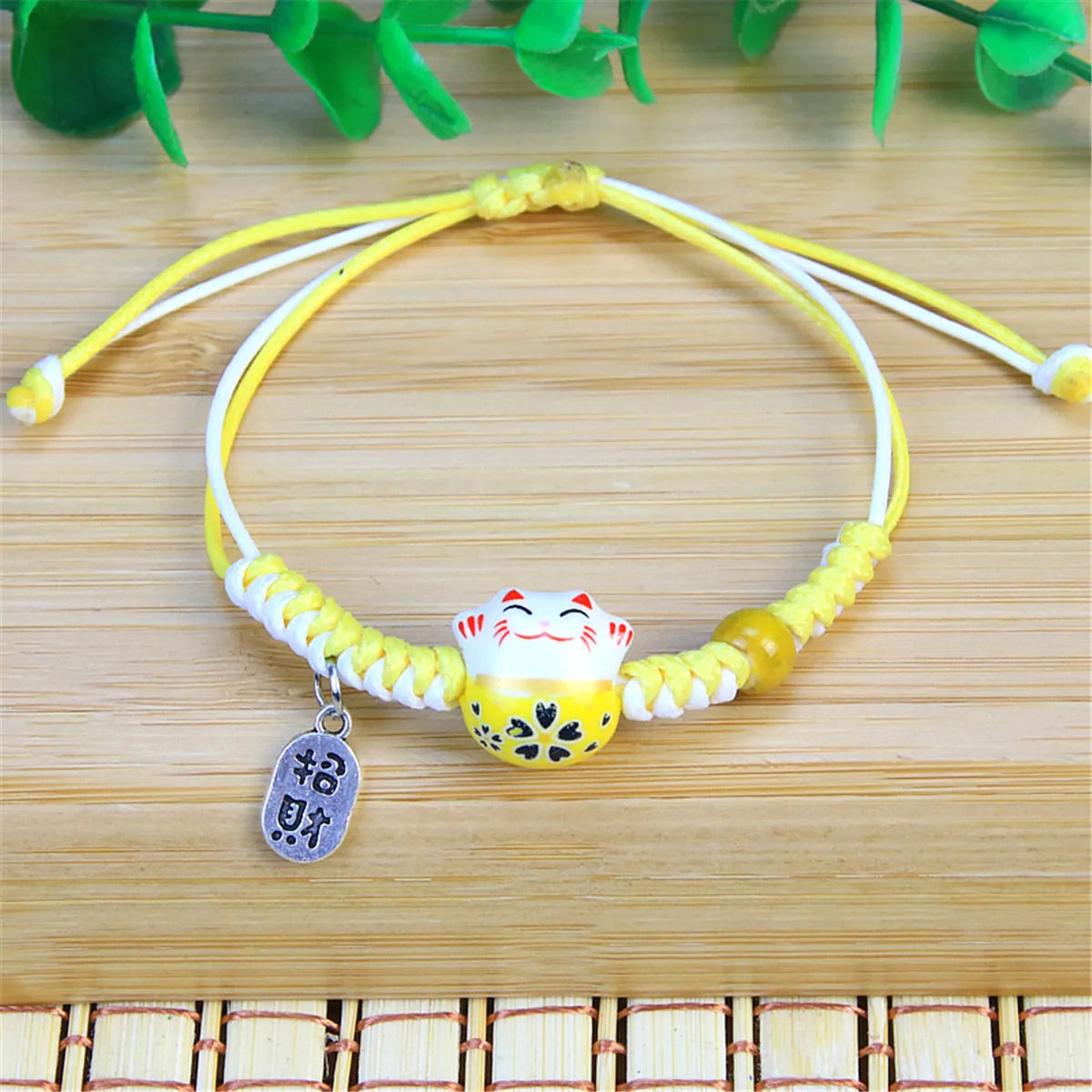 2023 Charm Versatile Lovely Cat Ceramic Woven Bracelet Couple Cute Japan Lucky Kawaii Pendant Rope Chain Jewelry Gift Wholesale Qme Style 8