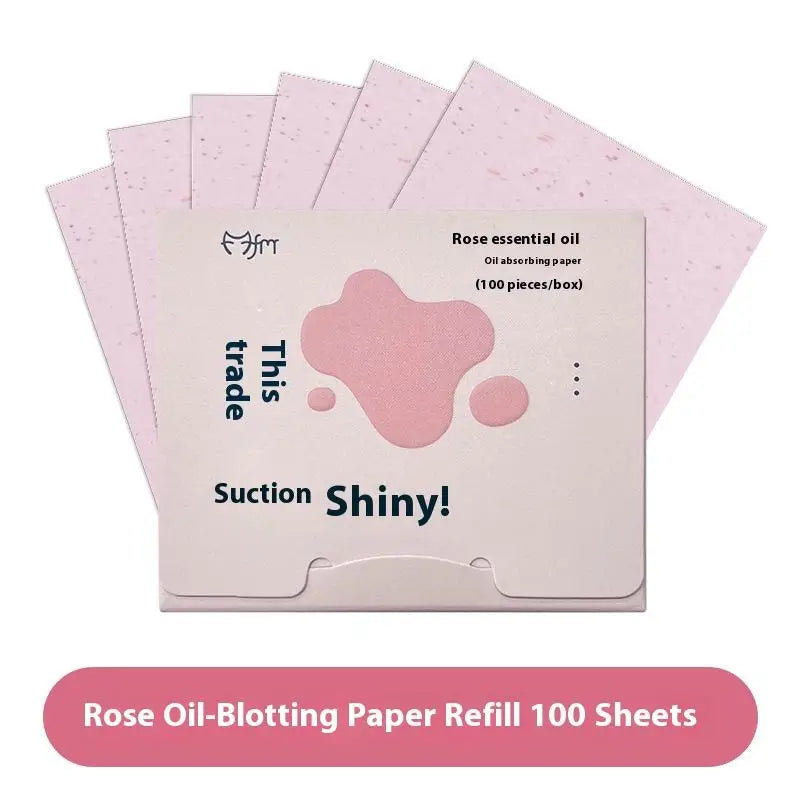 100Sheets Oil-absorbing Paper Mirror Case Puff Portable Oil-holding Qme refill Pink