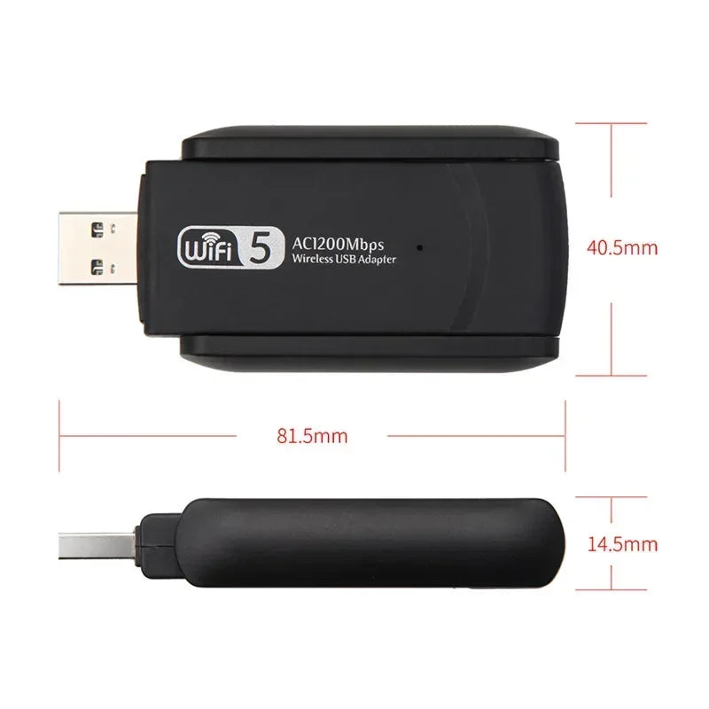 New 1200Mbps 802.11AC Wifi Adapter Dual Band 2.4Ghz 5.8GHz USB 3.0 Antenna Dongle Network Card for Laptop Desktop Qme