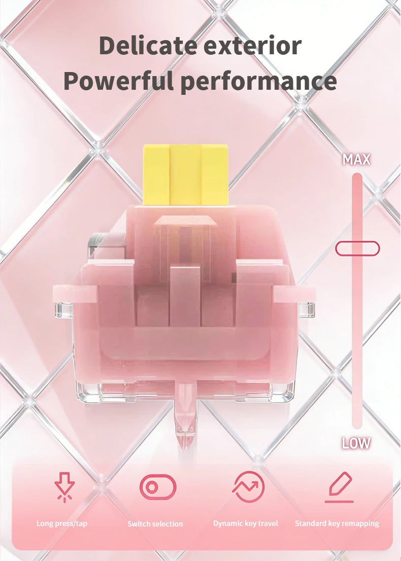 OUTEMU Peach Silent Magnetic Switch 40g Linear Factory Lubrd Silent Magnetic Keyboard Game Office Freely Setting Pre Travel Qme