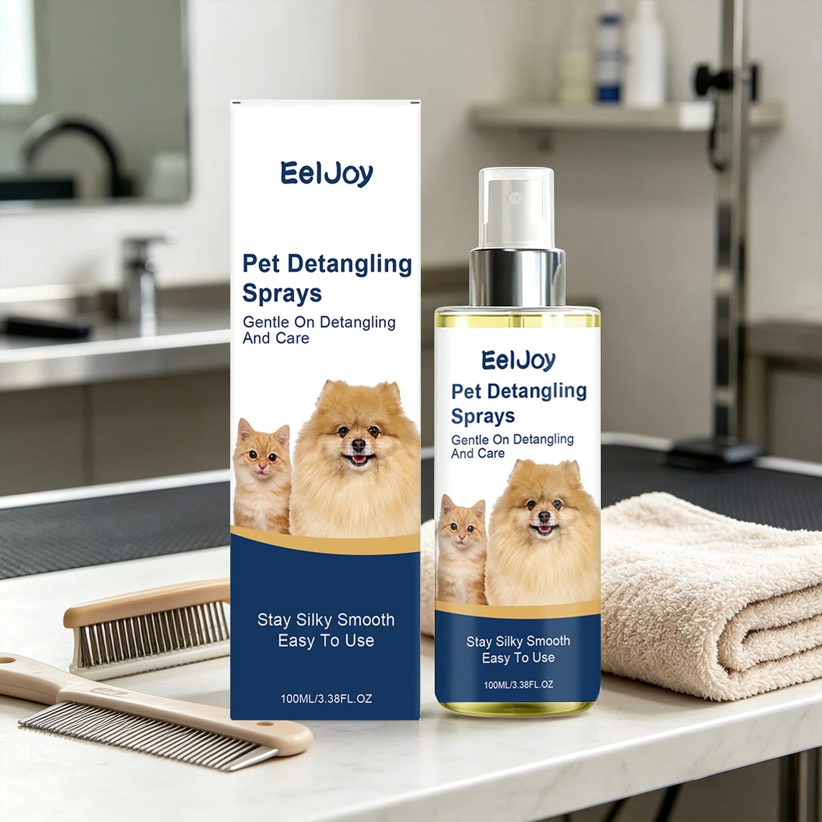 Pet Hair Care Spray Moisturizing Cleaning Dirt Reduce Knotting Smoothing Hair Natural Shine Refreshing Fragrance Pet Conditioner Qme