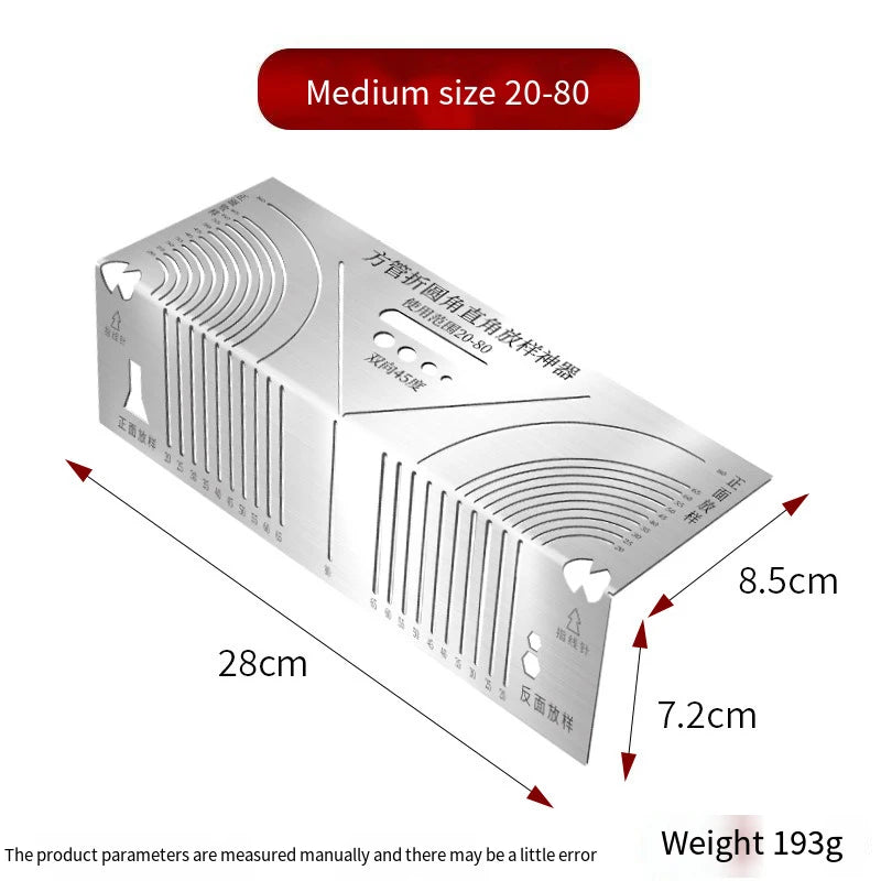 Arc Marking Ruler Right Angle Construction Parallel Drawing Tool 90 Qme 20-80