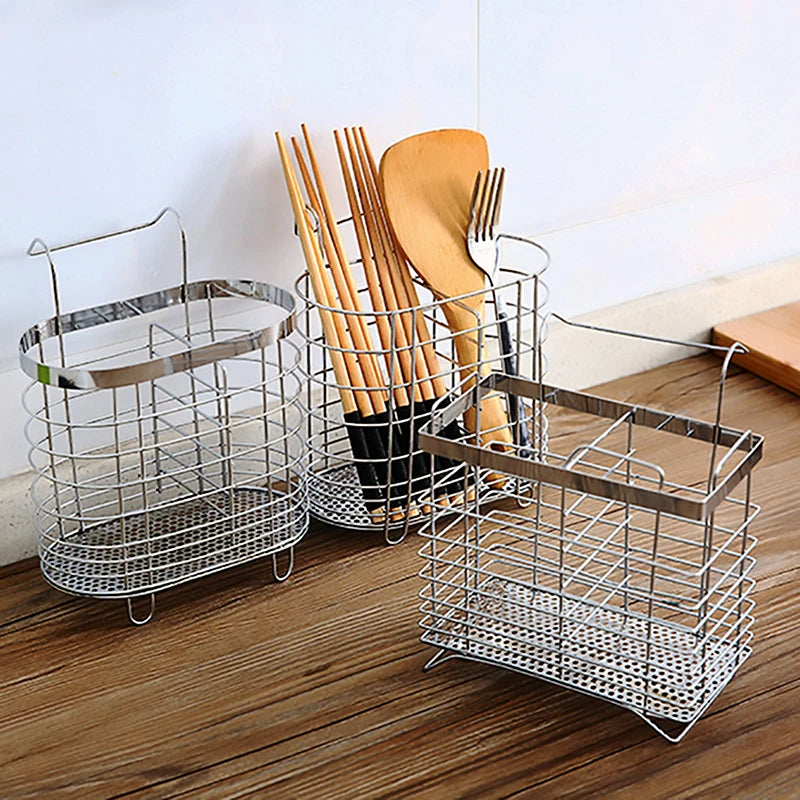 Suspension Household Stainless Steel Kitchen Cutlery Holder Drainer Qme