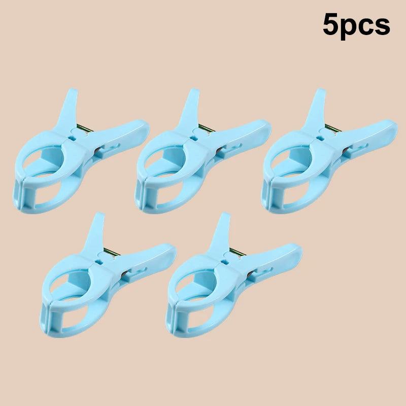 Plastic 5pcs Quilt Pegs Beach Towel Clips Laundry Clothes Pegs Clamps Home Hanging Clip Clothespins Bathroom Organization Qme A5