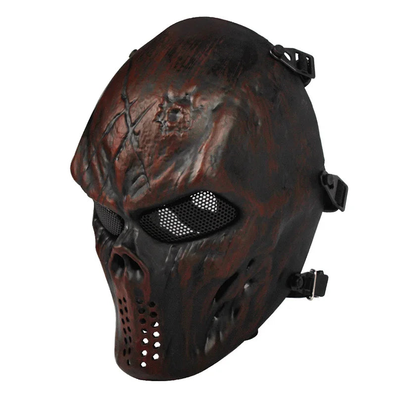 Men's Skull Warrior Mask Cool Camouflage Party Cosplay Accessory Unique Birthday Gift for Boyfriend Horror Game Party Decoration Qme Copper Skull