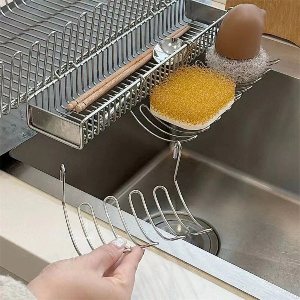 Expand Hanging Stainless Steel Storage Basket 1/3/5Pcs Sink Drain Rack Practical Holder For Kitchen Household Small Supplies Qme