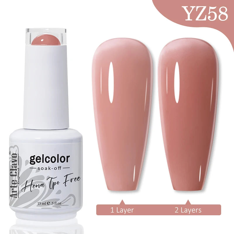 Arte Clavo Jelly Series Semi-transparent Light Pink Peach Gel Nail Qme YZ58