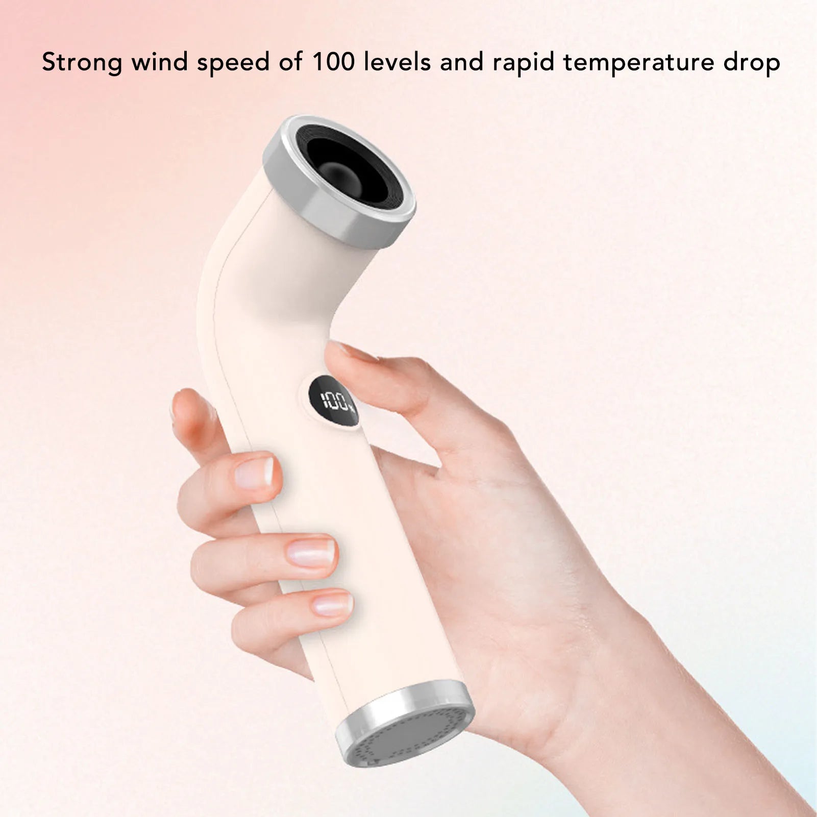 Bladeless Handheld Cooling Fan Smart Push Button Digital Display Rechargeable Handheld Bladeless Fan Versatile for Outdoor Use Qme