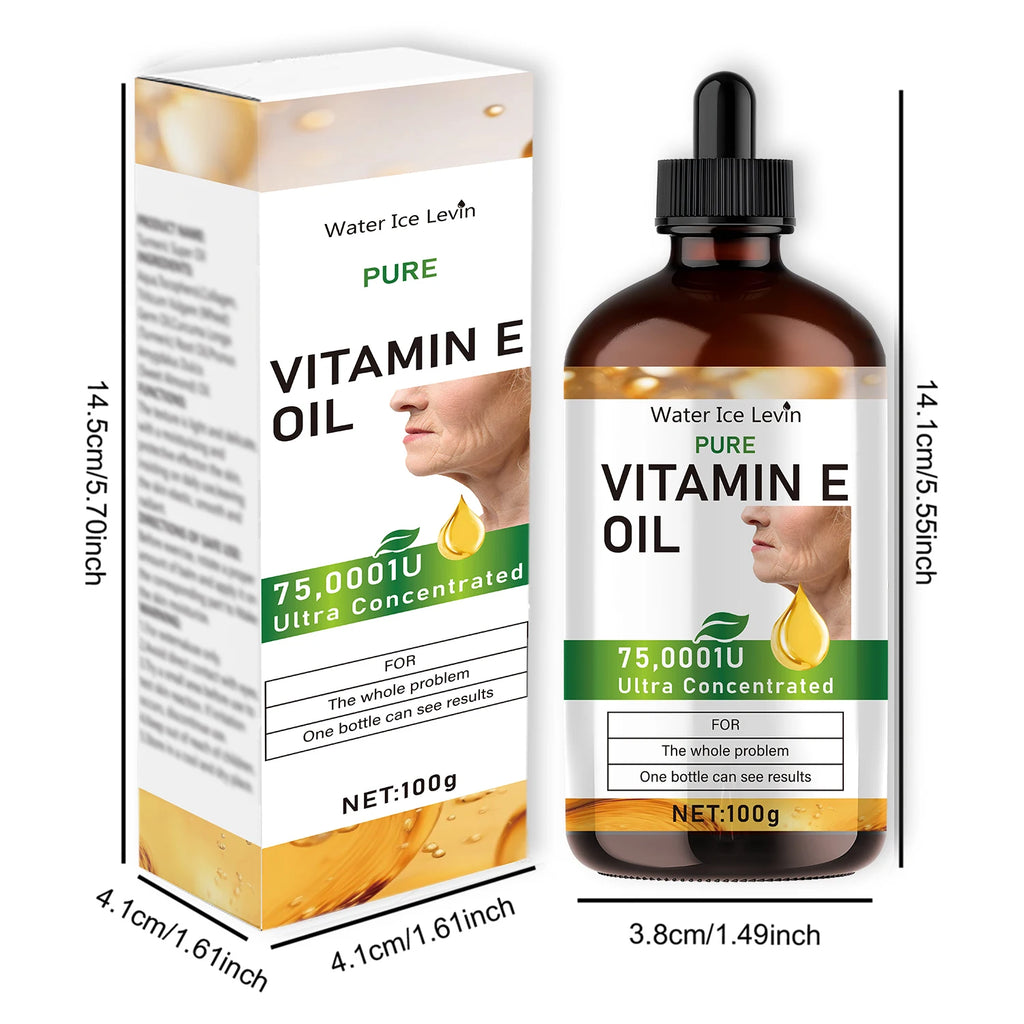 100ml Natural Vitamin E Essential Oil, Used for Massage, Skin Care, Gua Sha, Showering, Facial, Body, Nail, Hair, and Eyelash Care, Versatile Qme