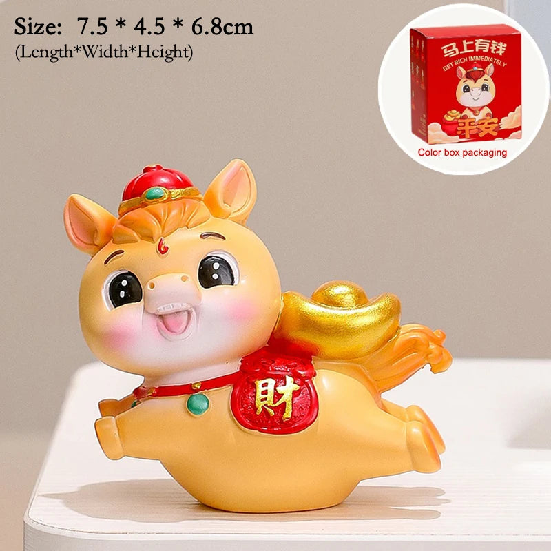 2026 Cute Year Horse Ornament Lucky Toy DIY Desktop Decoration Car