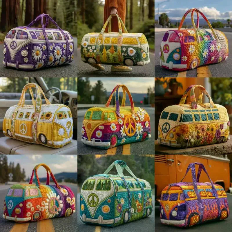 Women 3D Quilting Craft Travel Duffel Bag Fashion Sun Mountain Forest Qme