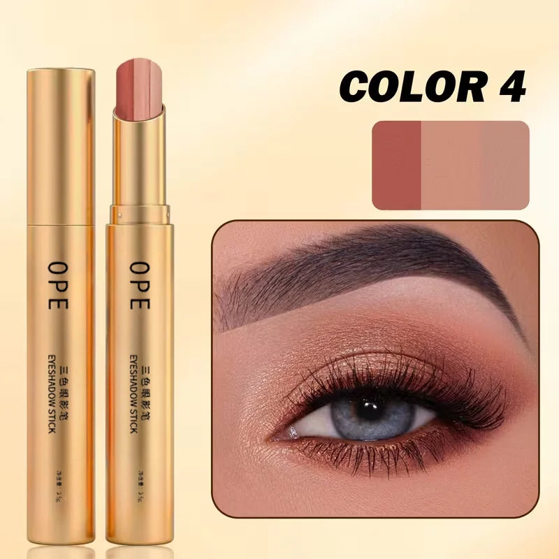 Three-color Gradient Eye Primer Stick Eyeshadow Smooth Application Qme E3-01-04