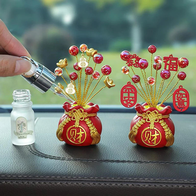 Chinese Year Money Tree God Feng Shui Fa Cai Lucky Fortune Miniature Qme
