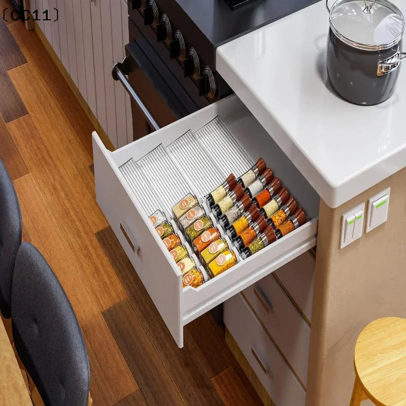 Clear Plastic Expandable Spice Rack Organizer Tilted Design Kitchen Qme