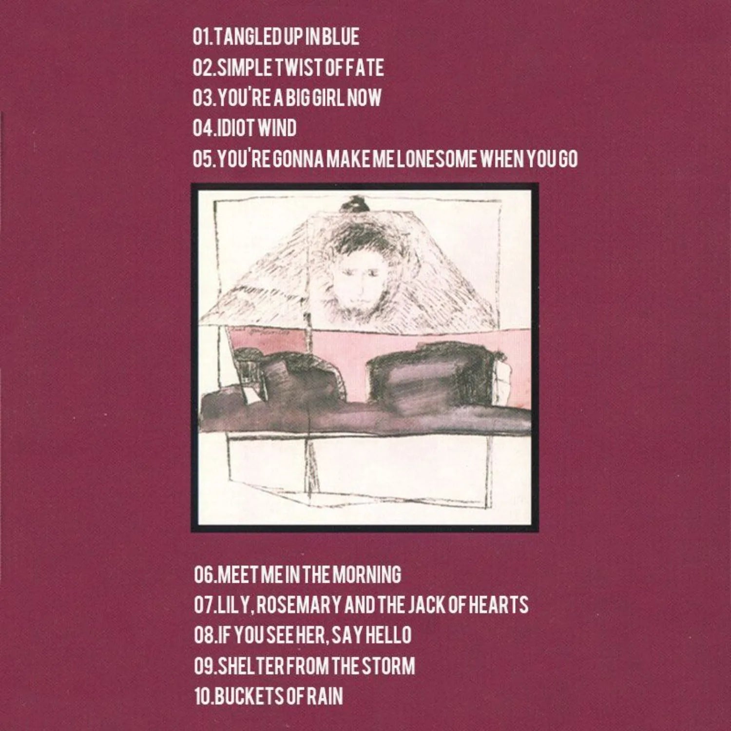 Legendary Folk Rock Masterpiece CD ONLY, Wine Red Vertical Minimal Line Text Vintage Grainy Portrait Painting Cover Qme