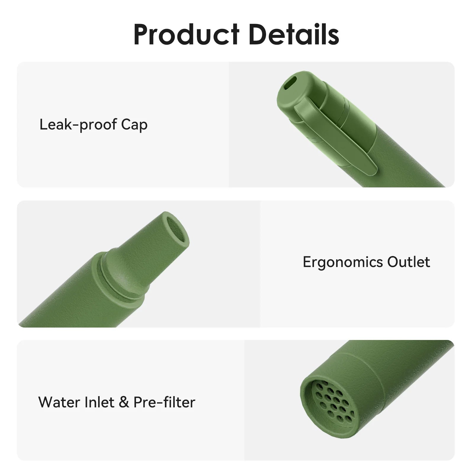 Outdoor Mini Water Filter Straw Emergency Portable Water Filtration System for Camping Hiking Travel 1/2/3/4pcs Qme