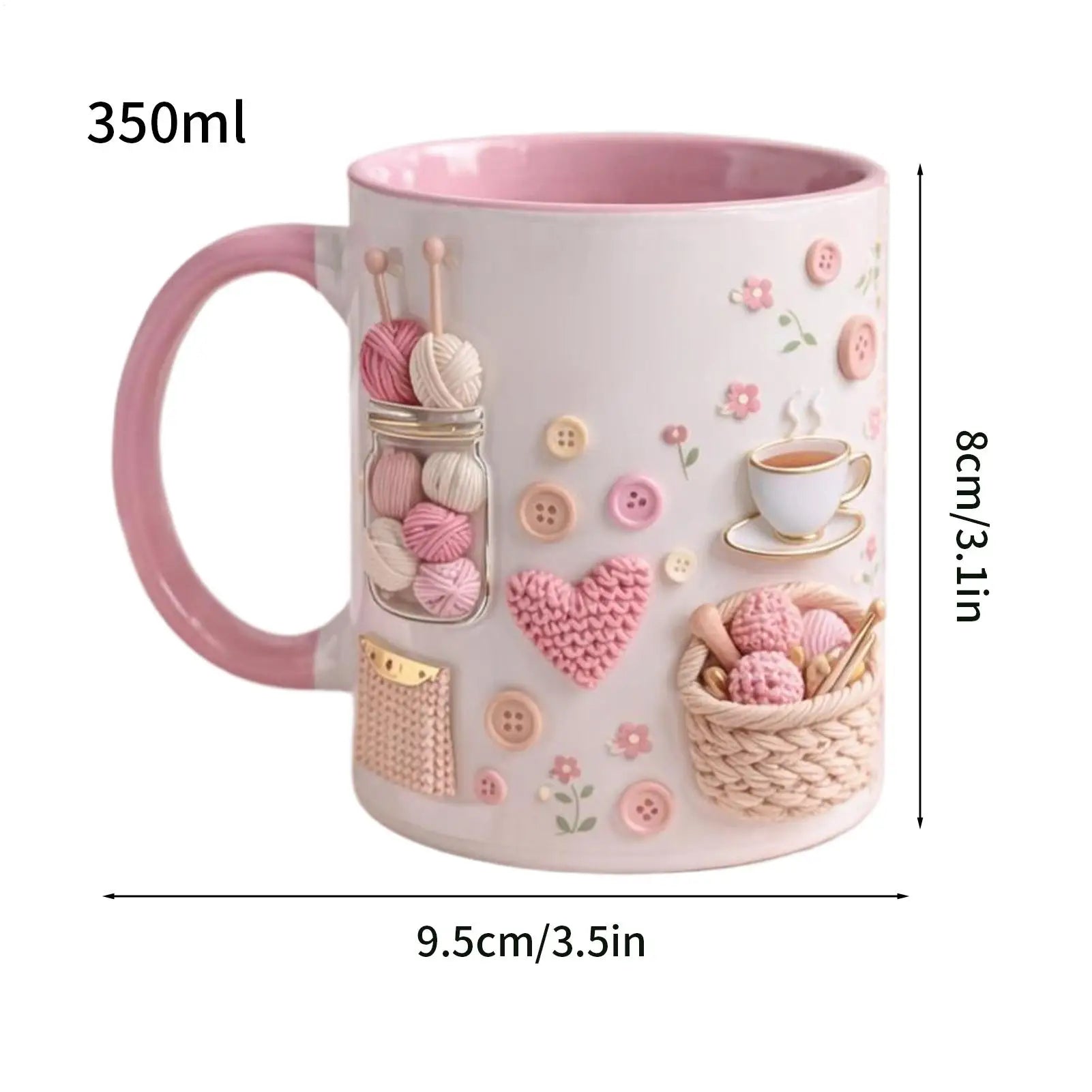 Funny Coffee Mug 350ml Ceramic Crochet Desk Decor Novelty Water Mug Coffee Cups for Women Mom Friend Sister Birthday Christmas Qme