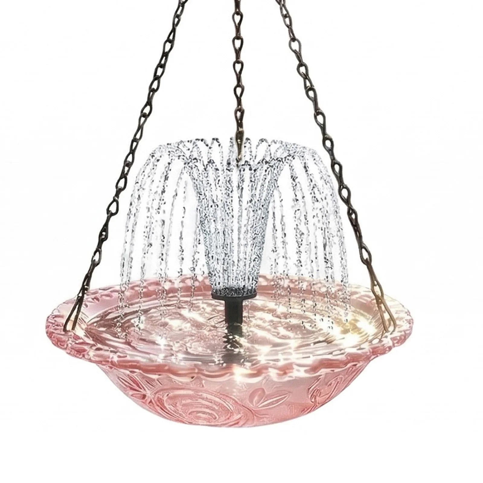Solar Powered Birdbath with Water Pump Wildlife Feeder Outdoor Hanging Bird Bath with Solar Fountain for Outdoor Garden Decor Qme